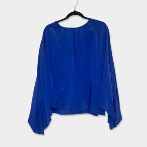 CURETE Blouse Size 18 Blue Color 100% Silk GUC